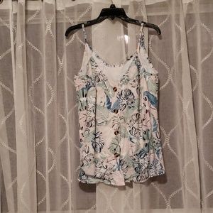 Silky spaghetti strap flowy tunic